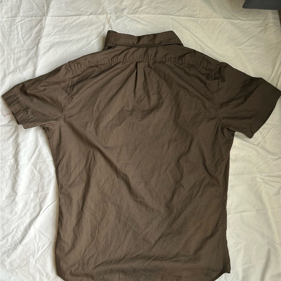 old navy brown shirtsleeve button up - Picture 2 of 3